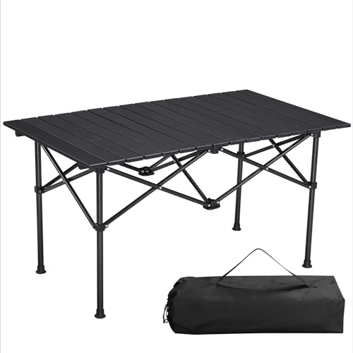 Navaris Table Camping Pliante Aluminium - Table de Camping Pliable légère 95 x 55 x 50 cm avec Sac pour intérieur extérieur Pique-Nique Barbecue Jardin Balcon Charge Max 60 kg