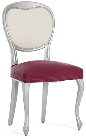 Eysa Pack de 2 fodere bielastiche per sedia senza schienale colore burdeaux disegno Harlem