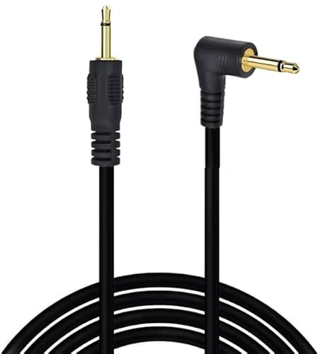 TECHZOCO Cable de Audio Mono Jack 3.5 Macho acodado, Conector Jack mono 90°, Cable Mini Jack TS, Cable Disparador 12V para Receptor AV, Sistema de automóvil, emisores IR, Negro, Mono, 2 Metros