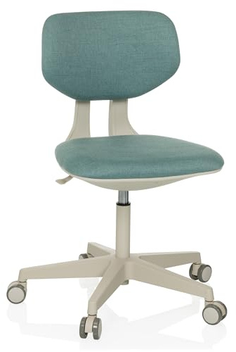 hjh OFFICE Silla giratoria Infantil con Respaldo Regulable en Altura Kid Classic Silla de Escritorio para niños de 6 a 12 años, Azul