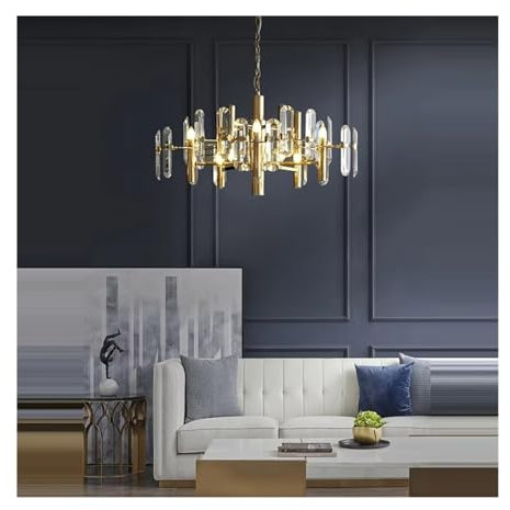 Lámparas Colgantes LED de diseño de Cristal Dorado, iluminación de araña, luminaria de suspensión Lustre