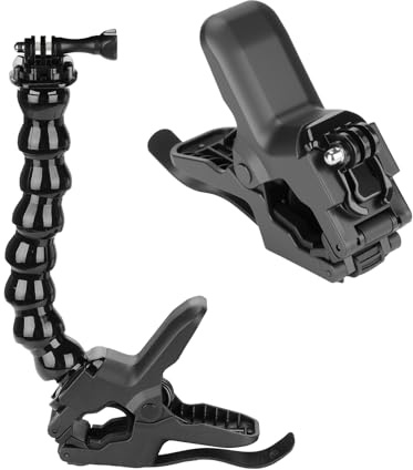NEEWER Flexibelt klämfäste kompatibelt med GoPro DJI actionkameror, käke flex superklämhållare, skrivbordsstångsklämma montering med rör och adaptertillbehör för fotografering och videoinspelning, GP