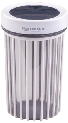 FACKELMANN Tarro de almacenamiento ranurado 1100 ml, caja transparente para cocina, tapa azul helada, diseño ranurado, apto para lavavajillas, diseñado en Alemania