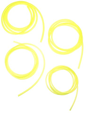 TOYANDONA 4pcs Petrol Gas Line Hose for Lawnmower and Chainsaw, Sturdy Oil-Resistant Yellow Fuel Line 1.5m Multiple Size Options (2x3.5mm, 2.5x5mm, 3x5mm, 3x6mm)