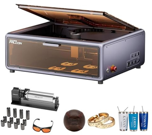 Creality Falcon A1 - Máquina de grabado láser de 10 W con rodillo rotativo Pro, cortador láser, máquina de grabado láser con cámara inteligente, detección automática de materiales, área de trabajo 387