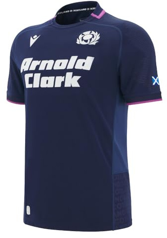 Macron Scotland SRU 2025/26 Mens Rugby Shirt - Home/Away (UK, Alpha, 3XL, Regular, Regular, Blue - Home)