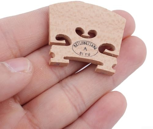Beatanug Violin Bridge for Full-Size 4/4, 3/4, 1/2, 1/4, 1/8, 1/10 and 1/16 String Instruments — Solid Maple Wood, Precision-Cut, Adjustable Fit, Replacement(1/8 size)