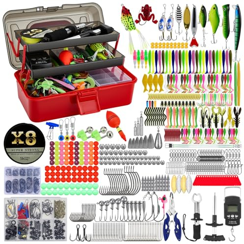 680Pcs Fishing Lures Mixed Kit, Tackle Box Contains Fishing Accessories Wobbler Trout Lures Jig Heads Spinners Treble Hooks Set Swivels Fishing Sinkers