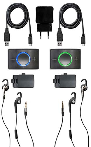Ceecoach Bluetooth communication and intercom for equestrian sports, winter sports, industry, black, duo kit