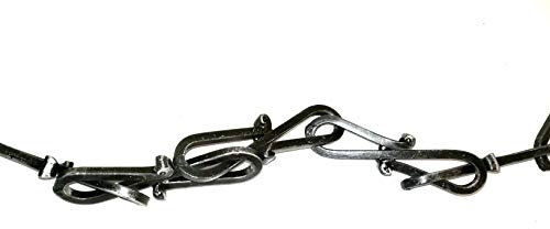 Lorenzferart 3674 Ferro battuto-3674-Catena per delimitare lampadari Segnalazione-Catena per Lampada, Nero Sfumato Argento