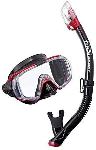Tusa Visio - Schnorchel-Set tauch-Maske Tasche (Rot)