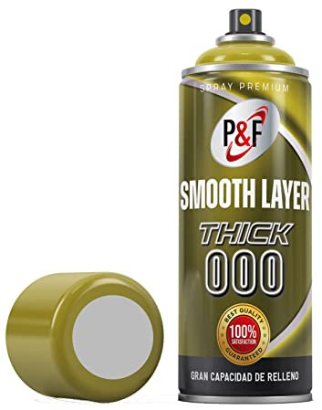 AEROSOLES P&F Filler primer - Aparejo alto espesor - Imprimación spray para impresión 3D - Masilla relleno impresion 3D - Postprocesado PLA - Imprimación universal -Smooth Layer 3D print (THICK, GRIS)