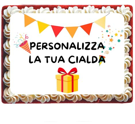 Crea La Tua CIALDA per Torta Personalizzata - Cialda in Ostia per Torta Personalizzata a Forma di Rettangolo - Decorazione per Torte - Foglio A4 da Ritagliare - Cialda Torta Personalizzata