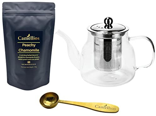 Coffret cadeau à thé en vrac, camélios (camomille pêche)