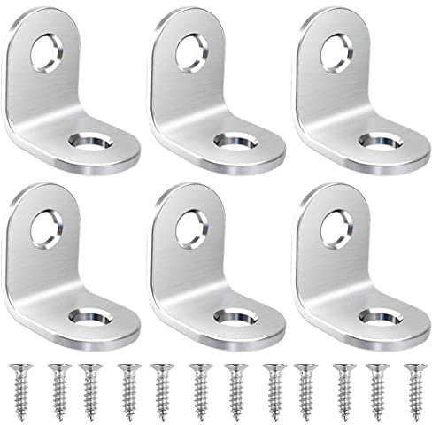 6 Stück Winkelverbinder, Metallwinkel 90 grad Edelstahl, Winkel klein Mit Schraube für Anbau Winkel Bracket Möbel Tabelle Stuhl Bücherregal