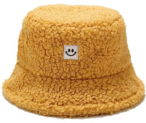 Cozyan Cappello da Pescatore Progettazione Donna Unisex Invernale Caldo Creativo Peluche Adatto per Uscire Cappello da Pescatore Peloso Donna Invernali Caldo Soffici Sfocato Peluche Cappello