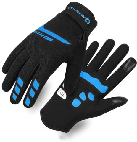 Westwood Fox Guantes de Ciclismo de Dedos Largos, Antideslizantes, Pantalla Táctil Antigolpes Impermeables para BMX MTB Mountain Bike de Carreras para Ciclismo Correr Escalada Esquí Hombre y Mujer