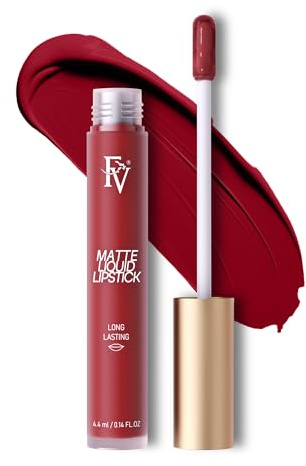 FV Pintalabios Mate, Larga Duración & Impermeable, Barra de Labios Líquida Altamente Pigmentada, Fórmula Vegana, Sin Transferencia, Pintalabios Rojo, Party Goer-Matte