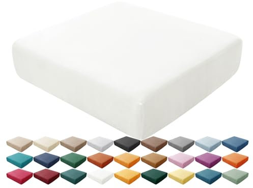 GAONUDAN ron Sofa Seat Cushion Covers, Stretch Velvet Sofa Cushion Slipcovers with Elastic Bands Replacement for Individual Cushion Furniture Protector Sofa Seat Cover For Chair (White)