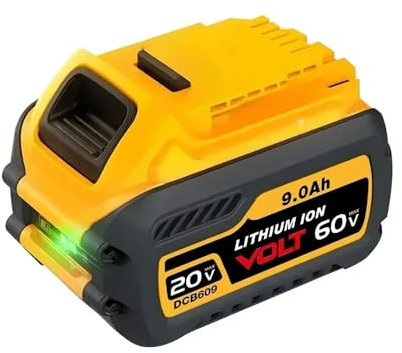 18Ah 20V/60V Lithium Battery Compatible with DeWalt FLEXVOLT MAX DCB609/DCB606/DCB612 & DCD996/DCF885/DCS391 SeriesTools | High-Capacity 18000mAh Cordless Power Tool Battery(60V-20V 9Ah X1)