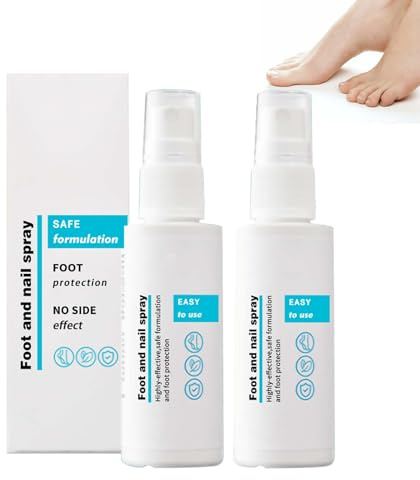 Fußpilz Spray, 2 Stück Fußspray Pflege, Foot and Nail S-pray zur Nagelreparatur Geruchsbekämpfung, Schnell Wirksam, Linderung von Fußinfektionen, Fußpflege-Spray Feuchtigkeit (60ML)