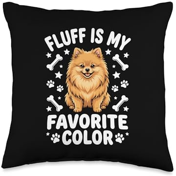 Pomeranian Lover Cute Pom Dog Owner Breeder Fluff Favorite Throw Pillow