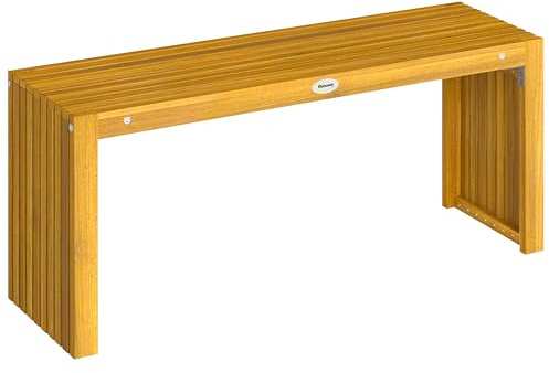 Outsunny Banc de Jardin en Bois d'Acacia 2 Places 110x30x45cm Bois Naturel