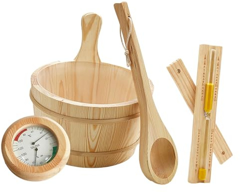 Yunmeryker Set di Accessori per Sauna Da 4 Pezzi, Attrezzatura per Sauna di, Resistente E Portatile.