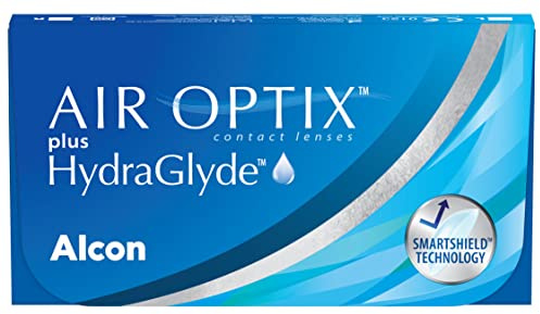 Air Optix plus HydraGlyde Lentes de contacto de reemplazo mensual, Pack de 3, R 8.6 mm, D 14.2 mm, -5 Diopt