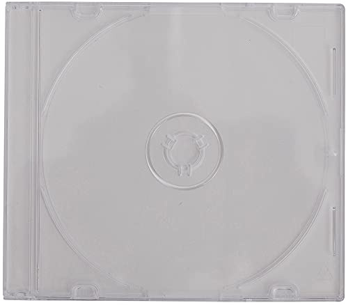100 x Dragon Trading Clear Slim 5.2mm CD DVD Blu Ray Disc Cases – Slimline Jewel Cases for 1 Disc with Clear Back – Space Saving Storage (Pack of 100)