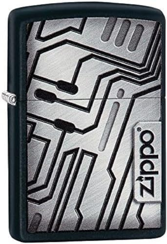 Zippo Briquet tempête – Scifi Wall – Noir Mat – Image Couleur – Rechargeable – Réutilisable – Design Coupe-Vent – Boîte Cadeau – Fabriqué aux États-Unis