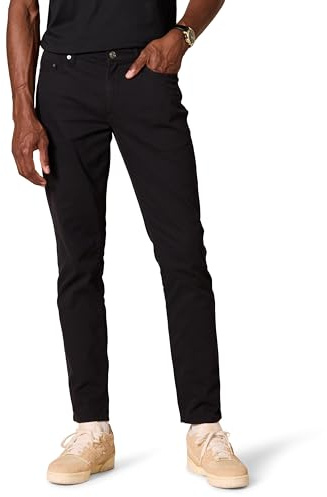 Amazon Essentials Herr Slim-Fit 5-ficka stretch twill byxa, Svart, 34W / 32L