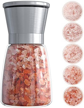 Ebaco Original Stainless Steel Salt or Pepper Grinder - Top Spice Mill with Ceramic Blades, Brushed Stainless Steel and Adjustable Coarseness By Pepper Grinder （Single Package）