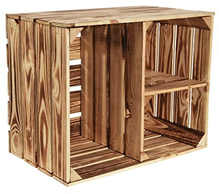 CHICCIE Geflammte Obstkiste 50x40x30 - Hell Geflammt T Regal