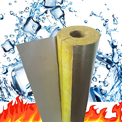Yufenj Waterproof Pipe Insulation,Pipe Insulating Jacket，Glass Wool Foam Insulation，Suitable for Steam Pipe Insulation for Winter Pipe Freezing Protection (Size : 273 * 50 * 1000mm)