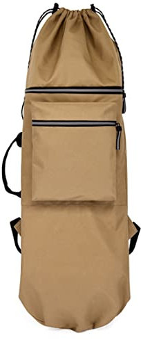 berjalan Doppel Wippe Skateboard Rucksack Land Surfboard Tasche Longboard Tasche Skateboard Tragbare Tasche ZubehöR,Khaki S