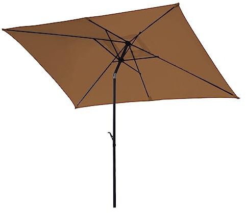 SVITA Sonnenschirm 3x2m Balkonschirm rechteckig mit Sonnenschutz Matt Taupe/Schwarz