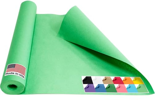 Paclord USA-Made 18 x 1200 Green Kraft Paper Roll, 45 lbs Thickness, American Quality Colored Kraft Paper for School, Bulletin Board - Non-Toxic, Odorless, Safe for Kids