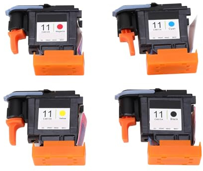 KIMISS Testina di stampa di ricambio per Designjet 100 110 111 500 510 800 813 850, testina di stampa con magenta, nero, ciano, giallo, alta capacità C, stabile, 4 pezzi