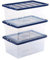 BANKERS BOX 38L Kunststoff-Aufbewahrungsbox 3er-Pack, BPA-frei & 100% recycelte Deckel, verschachtelbar & stapelbar, Staubschutzdeckel, 25x38x56cm, ideal für Haus & Büro Organisation