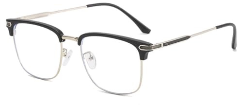 HOKETOP Blue Light Blocking Glasses for Men Anti-Fatigue Computer Monitor Gaming Glasses Prevent Headaches Glasses, Arrow Silver/Black