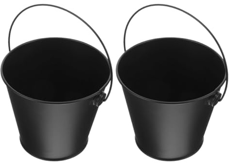 GALPADA Secchio per Grasso da Griglia in Metallo 2 Pezzi Raccoglitore Olio Antigoccia per Barbecue da Esterno Utensile Resistente in Ferro per Cucina all'Aperto e Campeggio