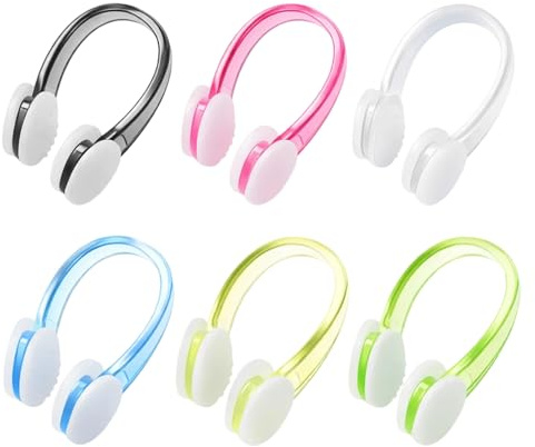 JORcadis Nose Clips Swimming, Waterproof Silicone Nose Clips, Swimming Training Equipment, Sinus Protection for Water Sports, Set of Six Nose Clips for Swimmers Aged Seven Plus
