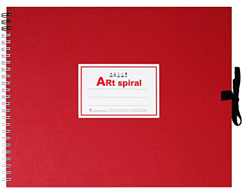 Maruman Art Spiral Sketchbook, F3, 8.74 x 11.26, Drawing Pad with 24 Sheets of Acid-Free Thick Paper, Twin Wire Binding, Durable Red Cover, Artist Notebook for Sketching, Made in Japan
