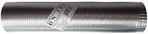 Tubo fumi flessibile estensibile alluminio naturale 250 mm da 0,5 a 3 mt