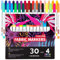 colozoo Textilstifte Waschmaschinenfest | (30 Farben) inklusive 4 UV-NEON-Leuchtfarben | Für T-Shirt, Jeans, Schuhe, Baumwolle, Leder, Polyester und mehr