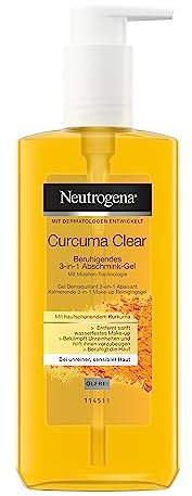 Neutrogena Curcuma Clear Beruhigendes Abschmink-Gel 200 ml, wasserfester Make-up Entferner mit Kurkuma, erfrischendes und Öl-freies Reinigungsgel für das Gesicht bei unreiner, sensibler Haut
