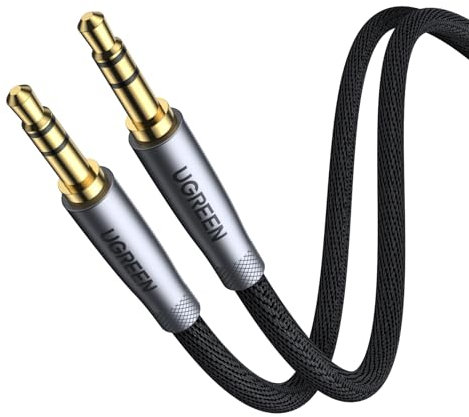 UGREEN 3,5mm Klinke auf Klinke Aux Kabel Stereo Audio Klinkenkabel für Autoradio, Kopfhörer, Galaxy A/M Serien, Redme Note Serie, PC, Tablets, Lautsprecher, MP3/ MP4 Player usw. (5m)