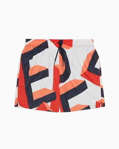 EMPORIO ARMANI Bañador Tipo bóxer para Hombre, Big EA White/Red.com, XXL