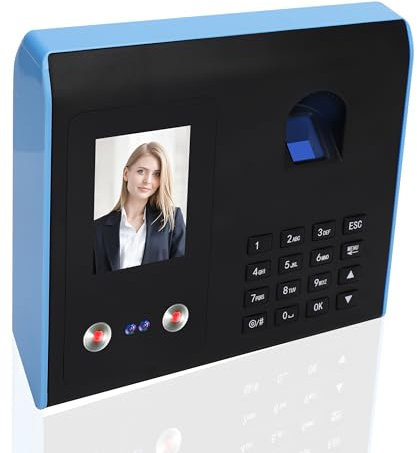 Fockety Zeiterfassung, Biometrische Fingerabdruck Stempeluhr mit Passwort, Automatische Zeitberechnung, Fingerabdruck Zeiterfassungsgerät für Angestellte Small Business